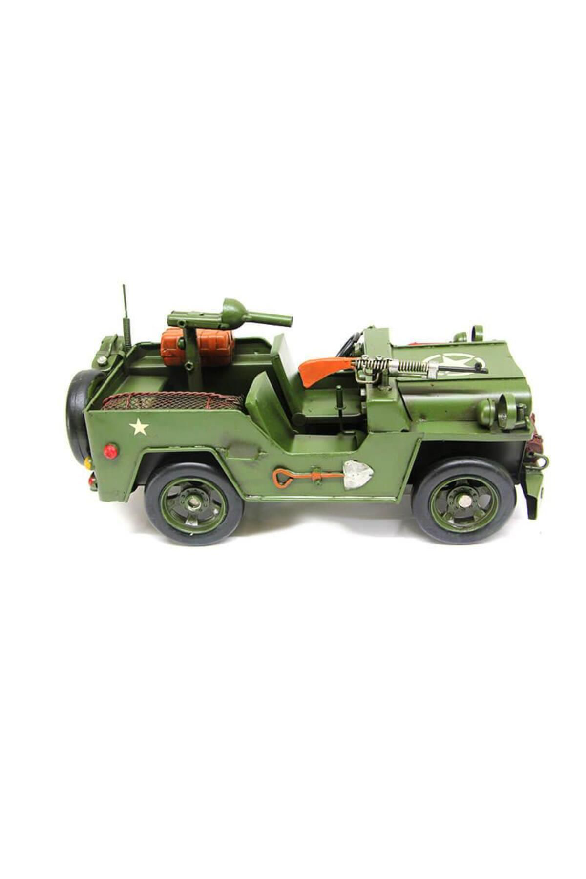 Asvashop Dekoratif Metal Askeri Jeep Dekoratif Masaüstü Biblo Hediyelik