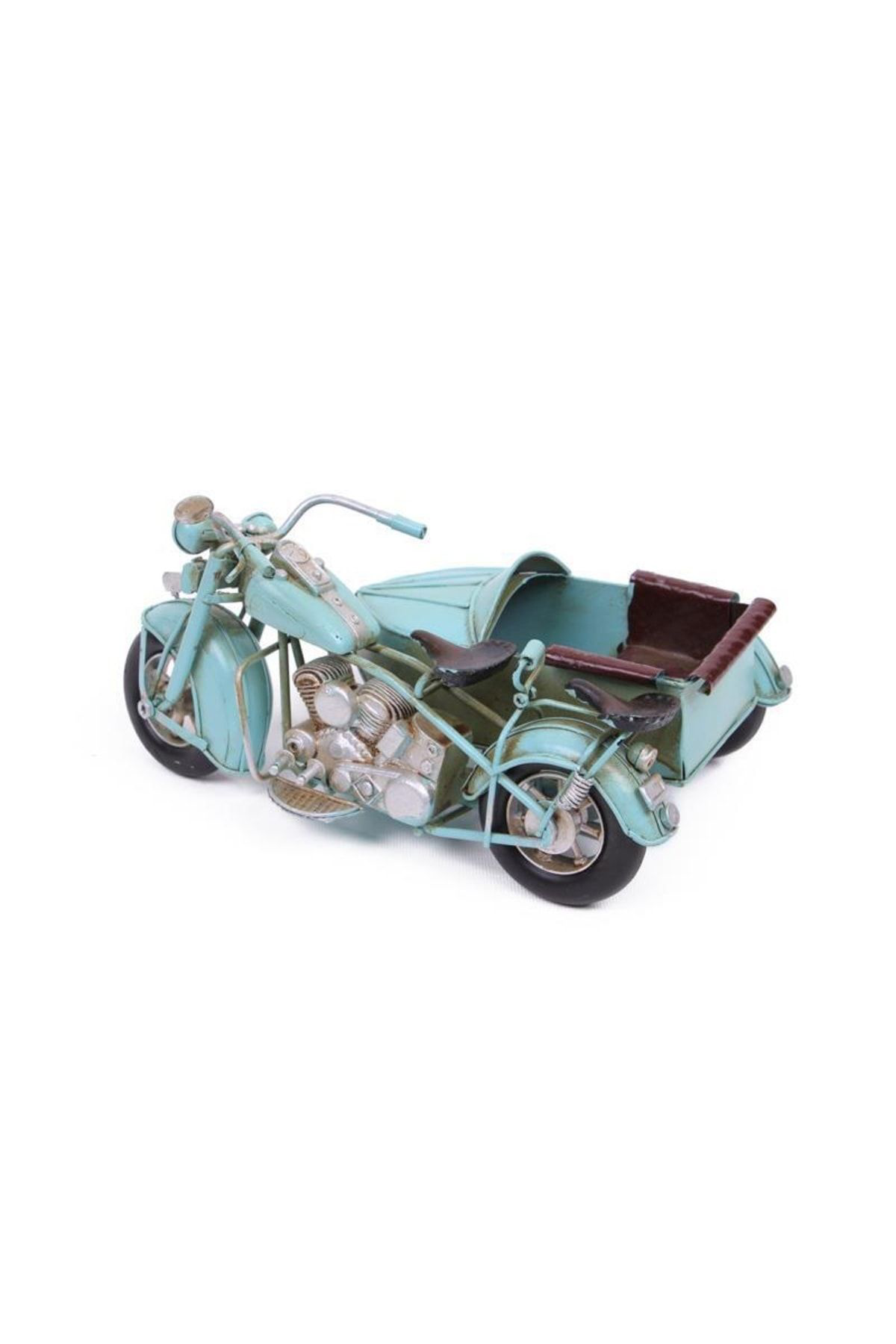 Mirtabutik Dekoratif Metal Motosiklet Sepetli Vintage Dekoratif Hediyelik
