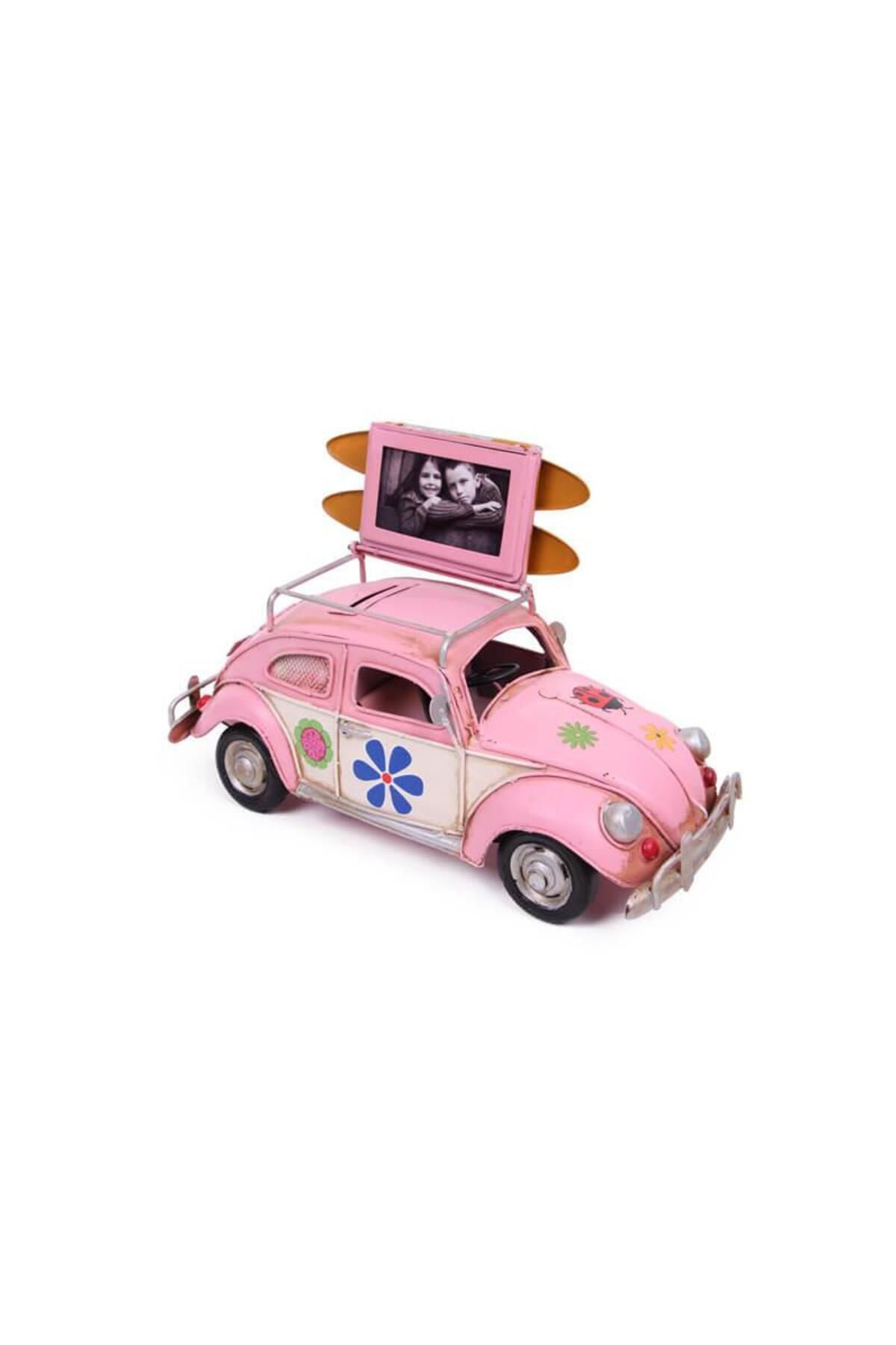 Zs Demir Dekoratif Metal Araba Çerçeveli Ve Kumbarali Hediyelik