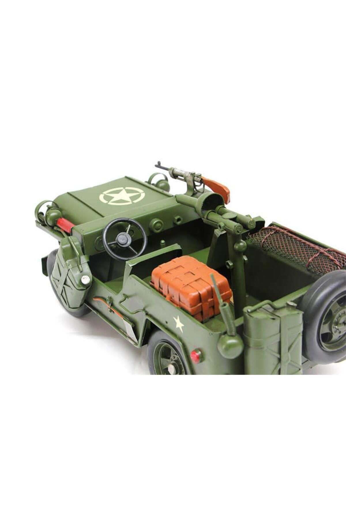 Asvashop Dekoratif Metal Askeri Jeep Dekoratif Masaüstü Biblo Hediyelik