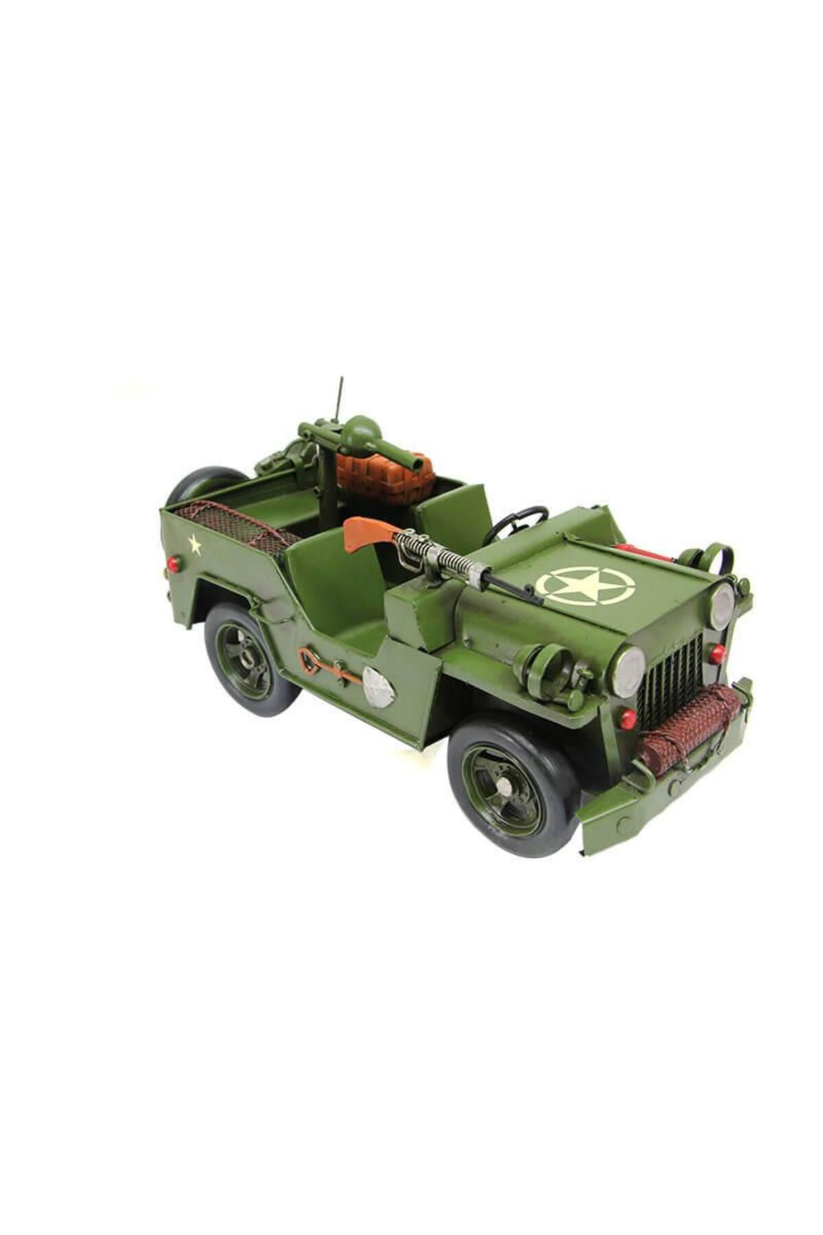 Asvashop Dekoratif Metal Askeri Jeep Dekoratif Masaüstü Biblo Hediyelik