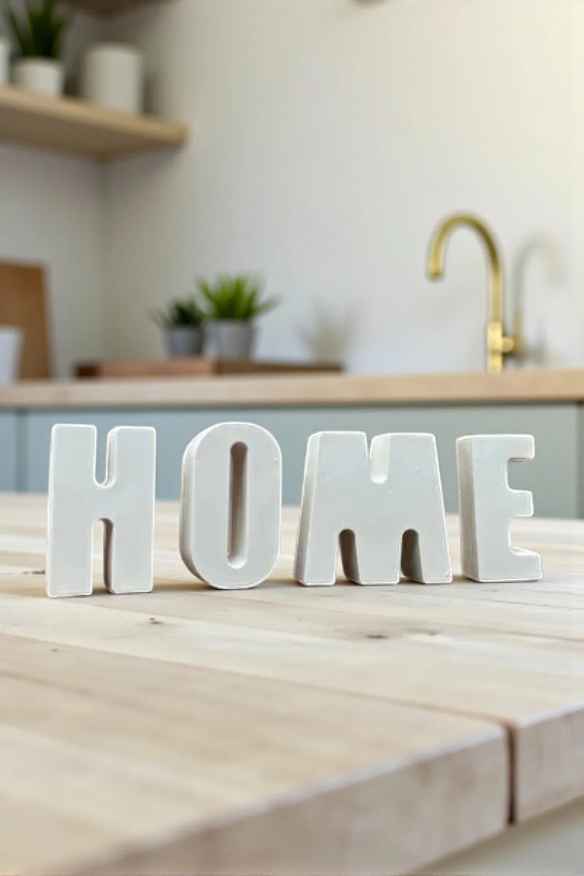 Dekoratif Minimal Beton HOME Yazısı Biblo