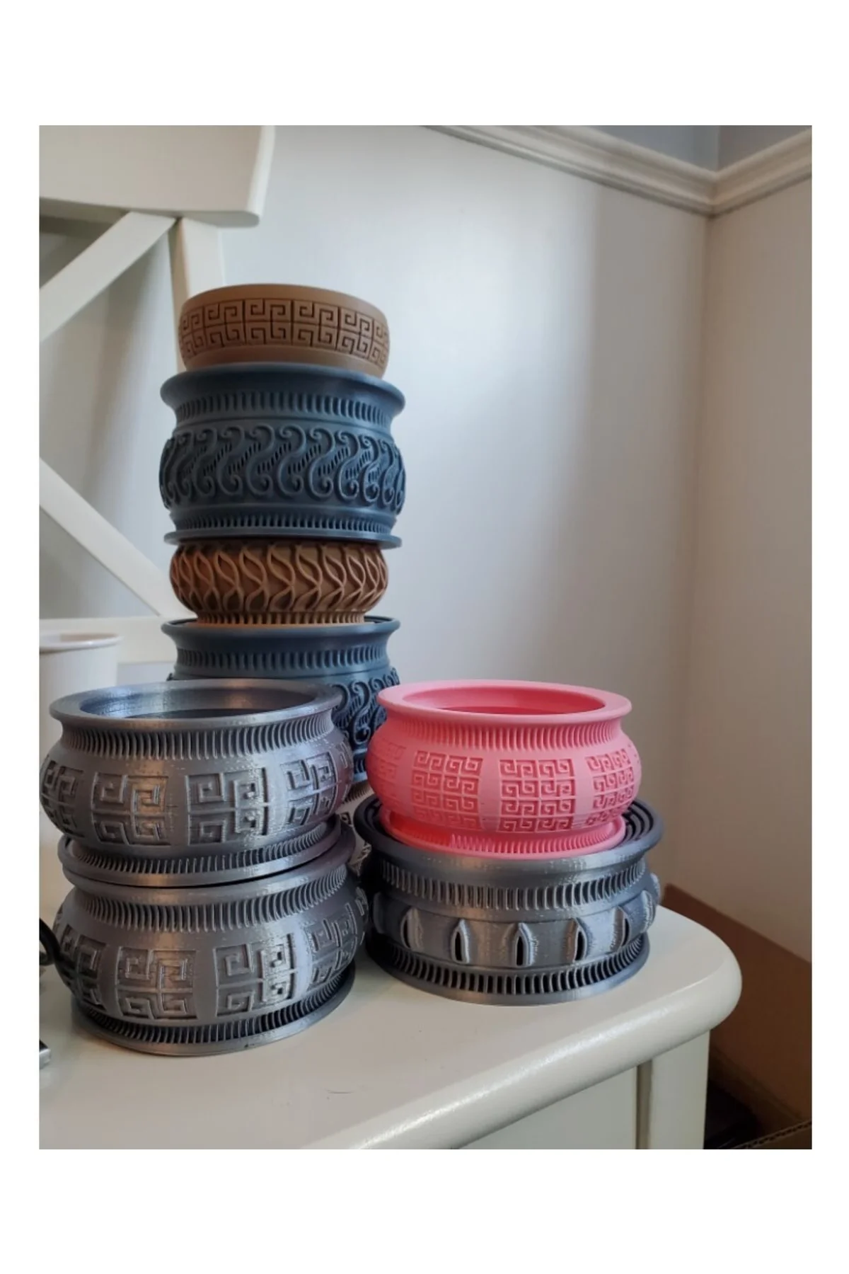 Dekoratif Model Sukulent Saksı (10 Cm Çap)