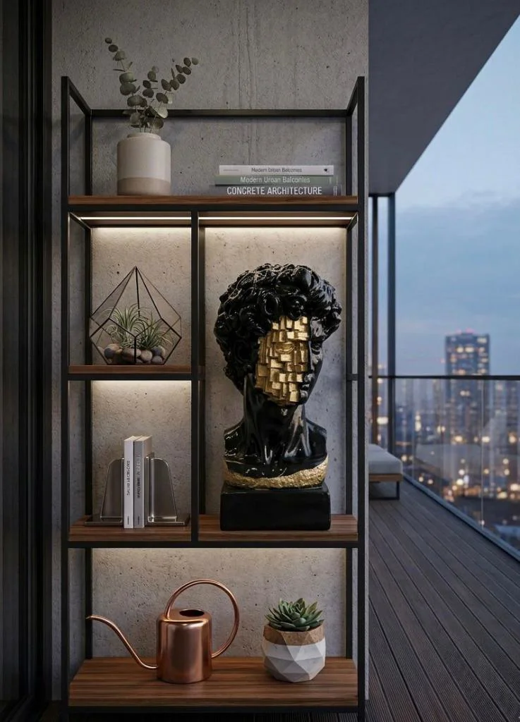 Dekoratif Modern David Büst Biblo Siyah Gold – Dekoratif Heykel, 