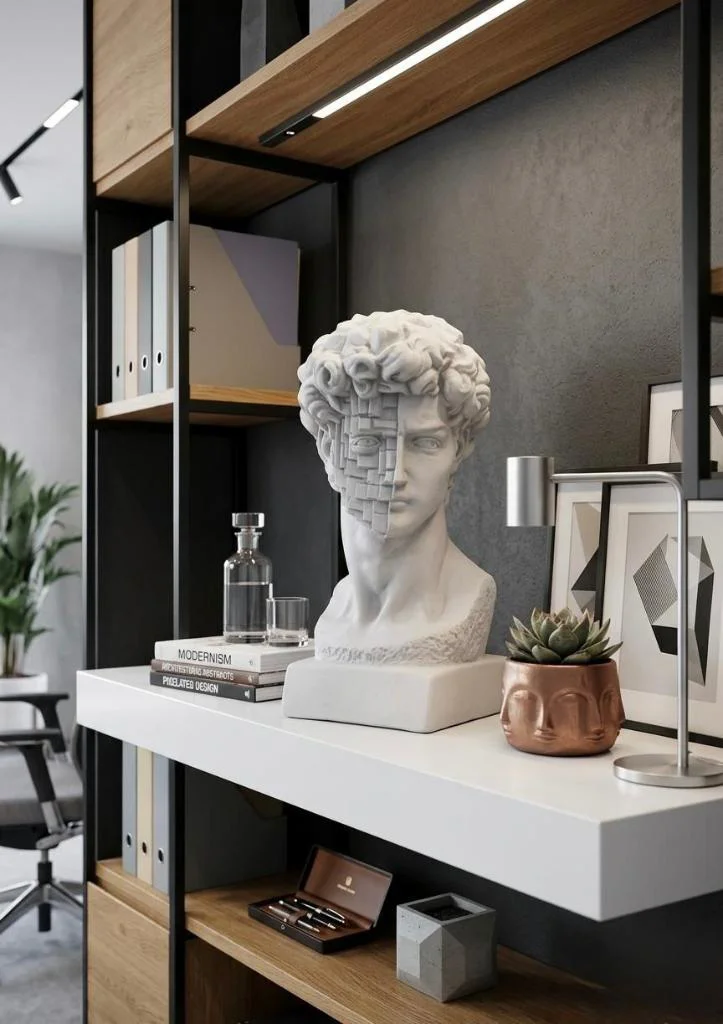 Dekoratif Modern David Büst Biblo Beyaz – Dekoratif Heykel, Salon