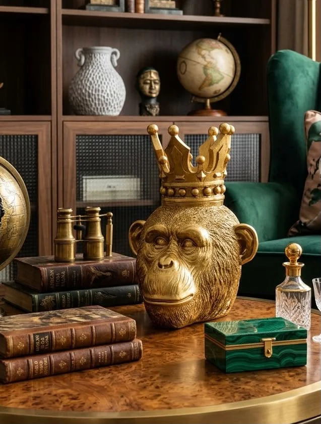 Dekoratif Modern Maymun Bilo Kral Maymun Gold Renkli Dekoratif Modern Maymun Bilo Kral Maymun Gold Renkli