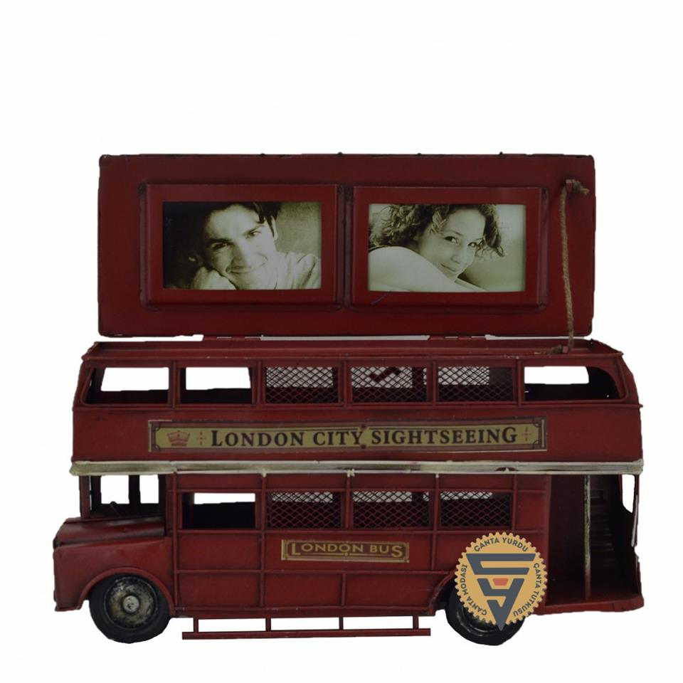 Dekoratif Nostaljik Metal Vintage London Bus Kırmızı Dekoratif Nostaljik Metal Vintage London Bus Kırmızı