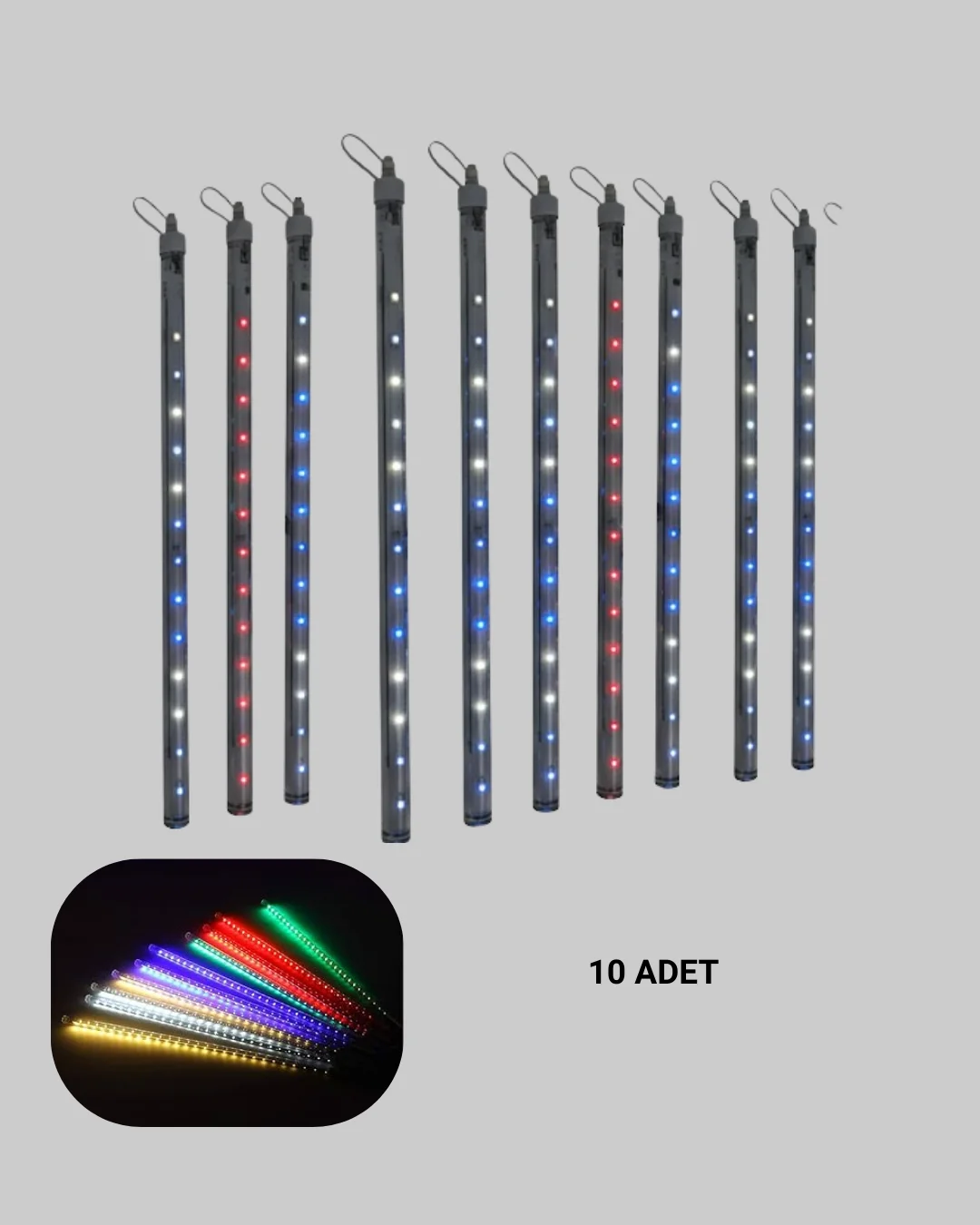 Dekoratif Ortam Aydınlatması RGB LED 10’lu Çubuk Seti