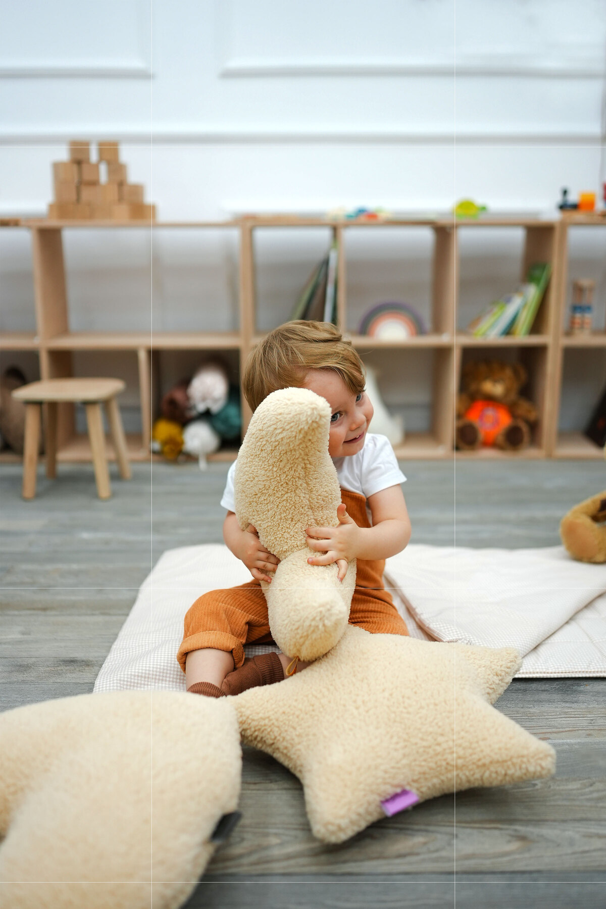 Mordesign Dekoratif Peluş Yastik, Teddy Kumaş Yastik, Süper Kabarik Teddy M