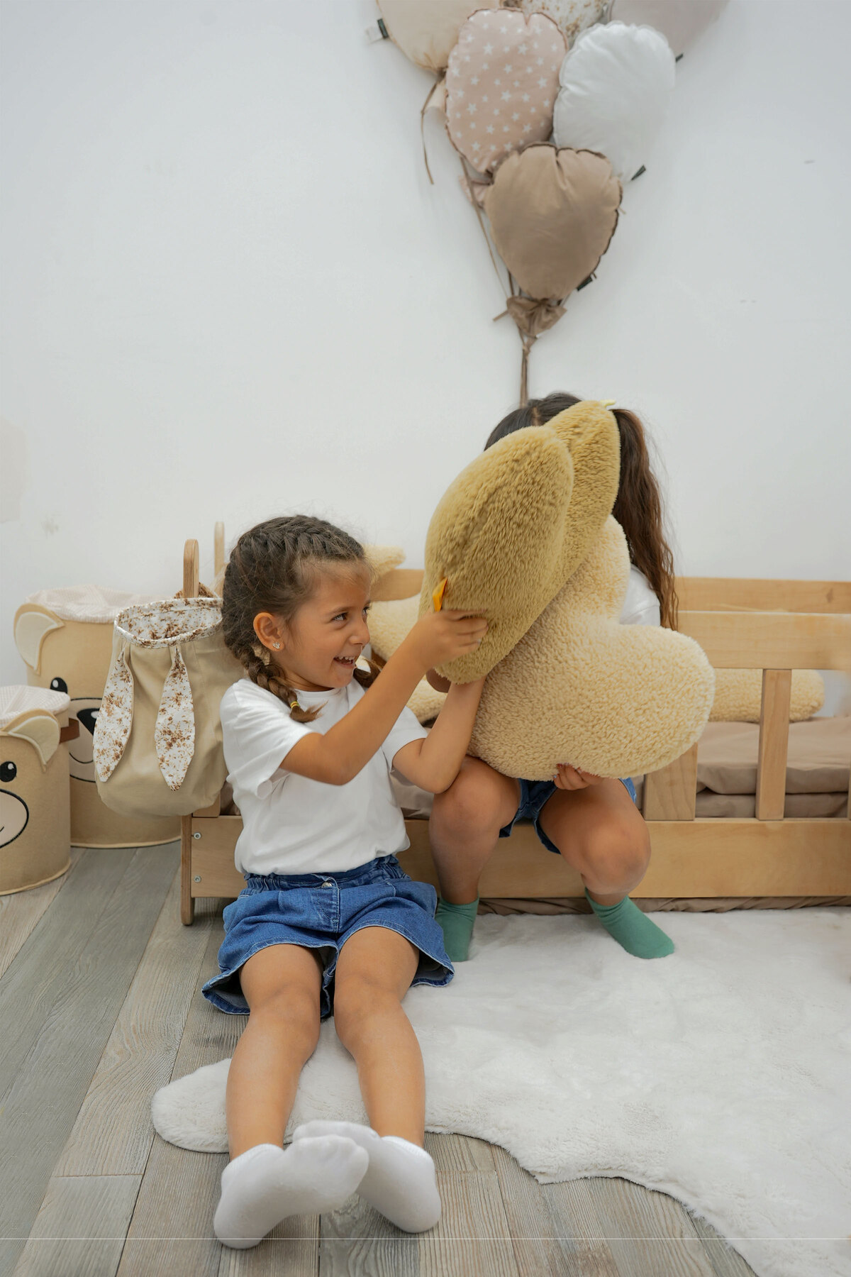 Mordesign Dekoratif Peluş Yastık, Teddy Kumaş Kalp Yastık, Süper Yumuşak Ka