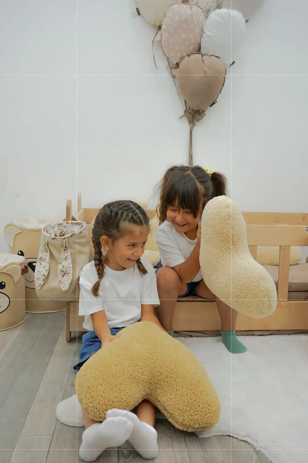 Dekoratif Peluş Yastık, Teddy Kumaş Kalp Yastık, Süper Yumuşak Ka