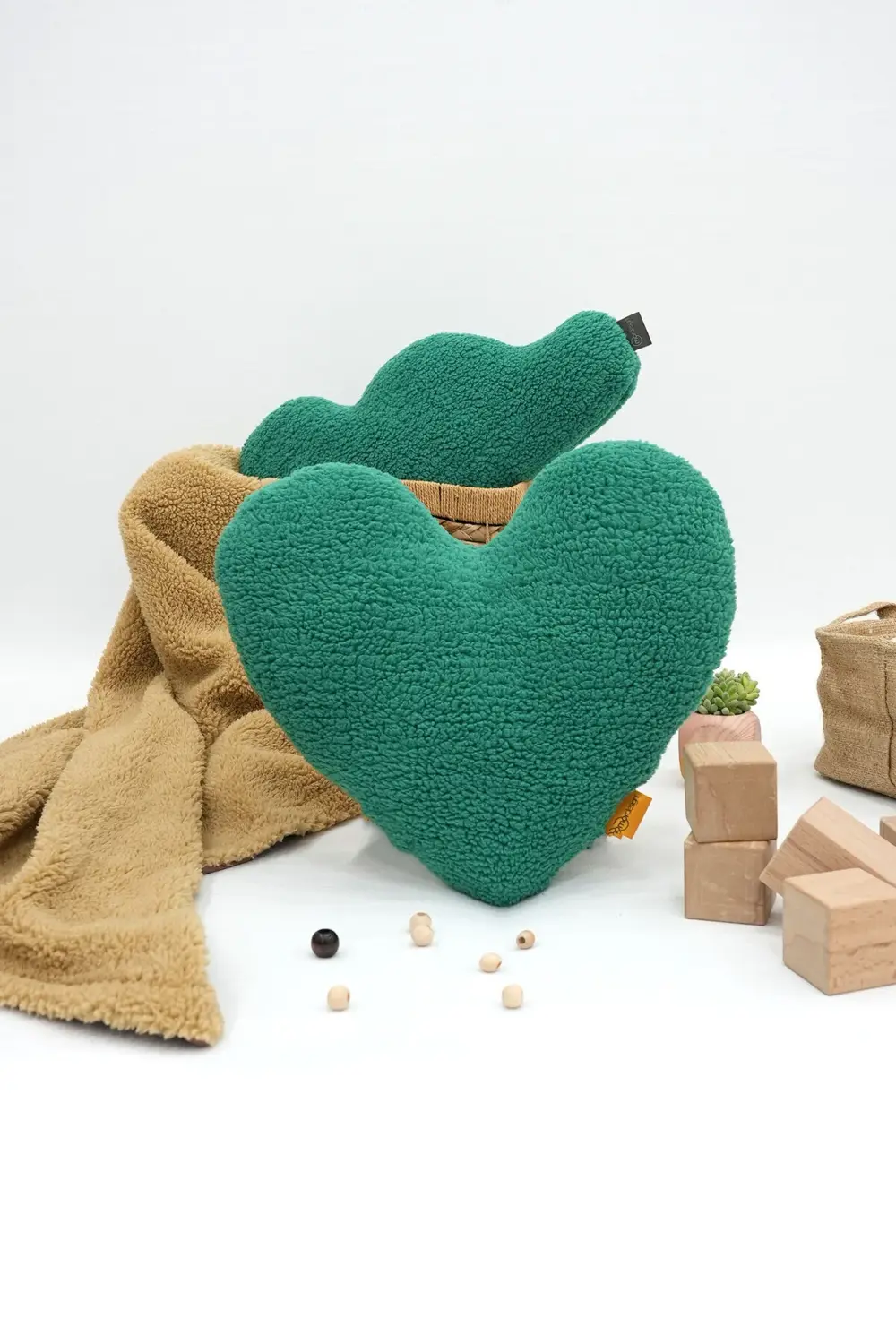 Dekoratif Peluş Yastık, Teddy Kumaş Kalp Yastık, Süper Yumuşak Ka