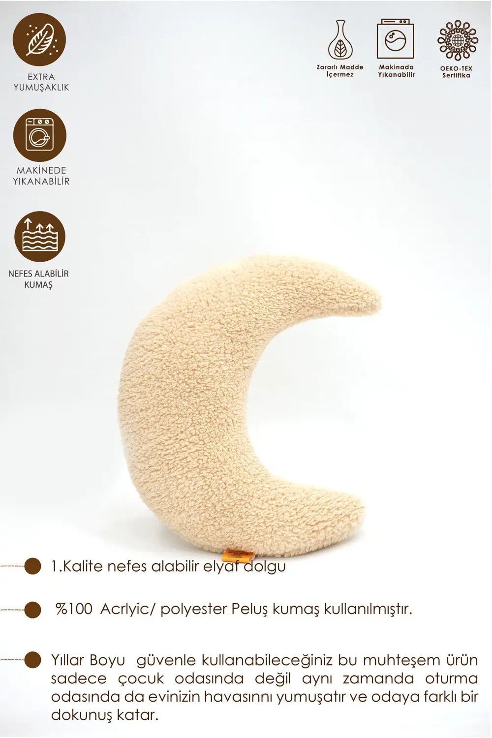 Dekoratif Peluş Yastık, Teddy Kumaş Yastık, Süper Kabarık Teddy M