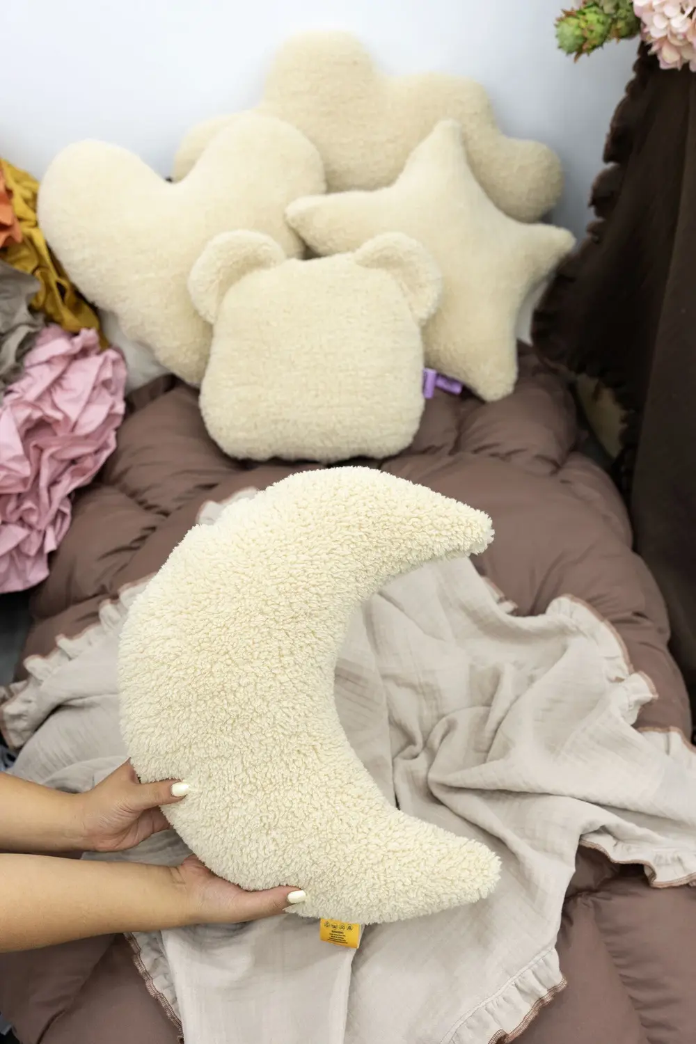 Dekoratif Peluş Yastık, Teddy Kumaş Yastık, Süper Kabarık Teddy M