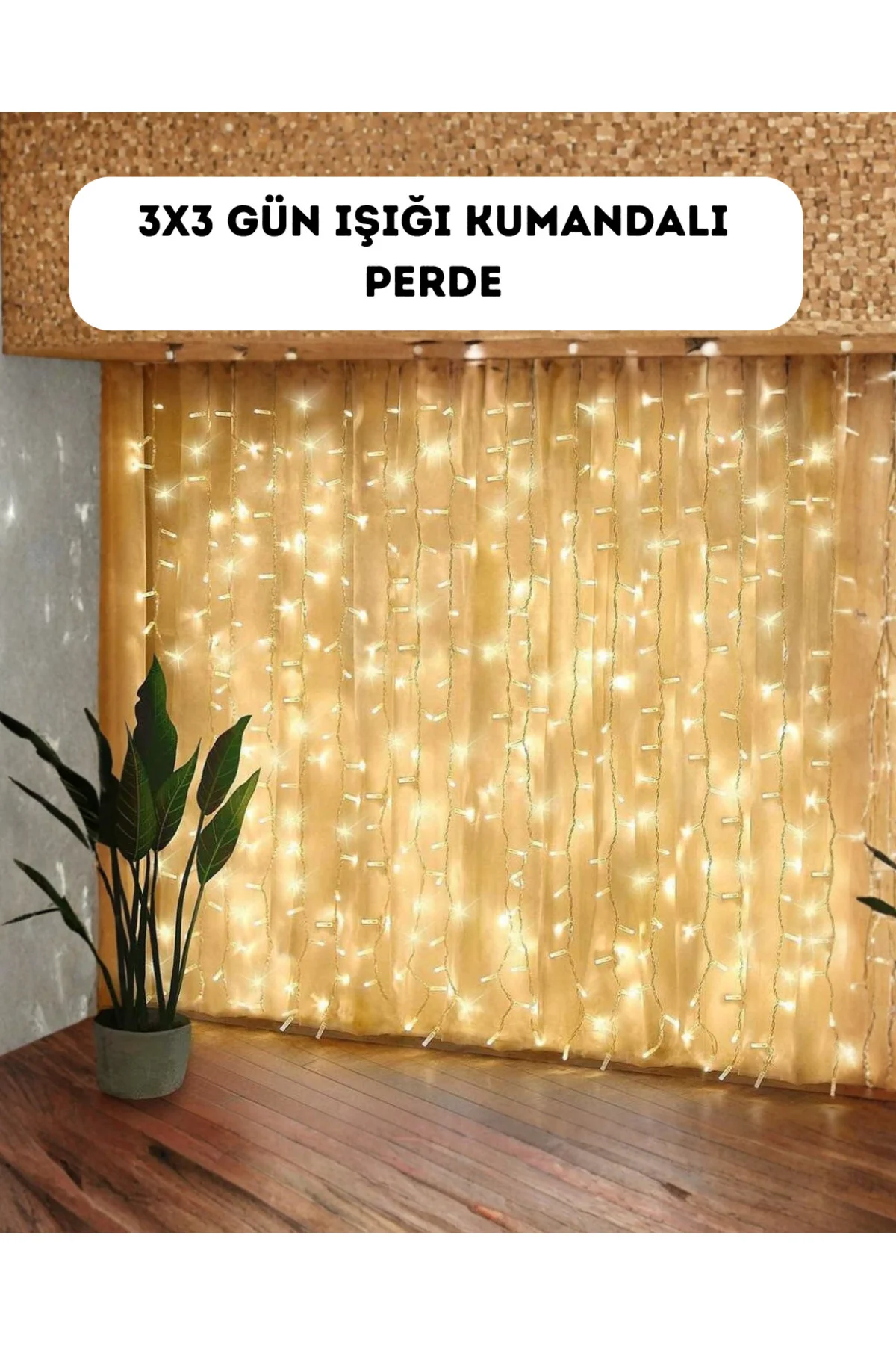 Dekoratif Perde Peri Led Günışığı Renk 8 Fonksiyonlu Işık