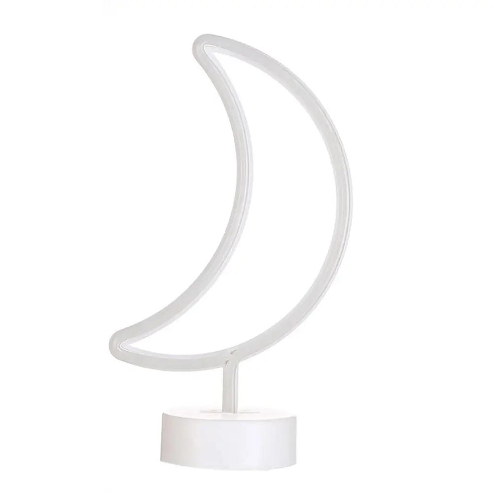Dekoratif Pilli Ay Tasarımlı 3D Neon Led Masa Ve Gece Lambası (47