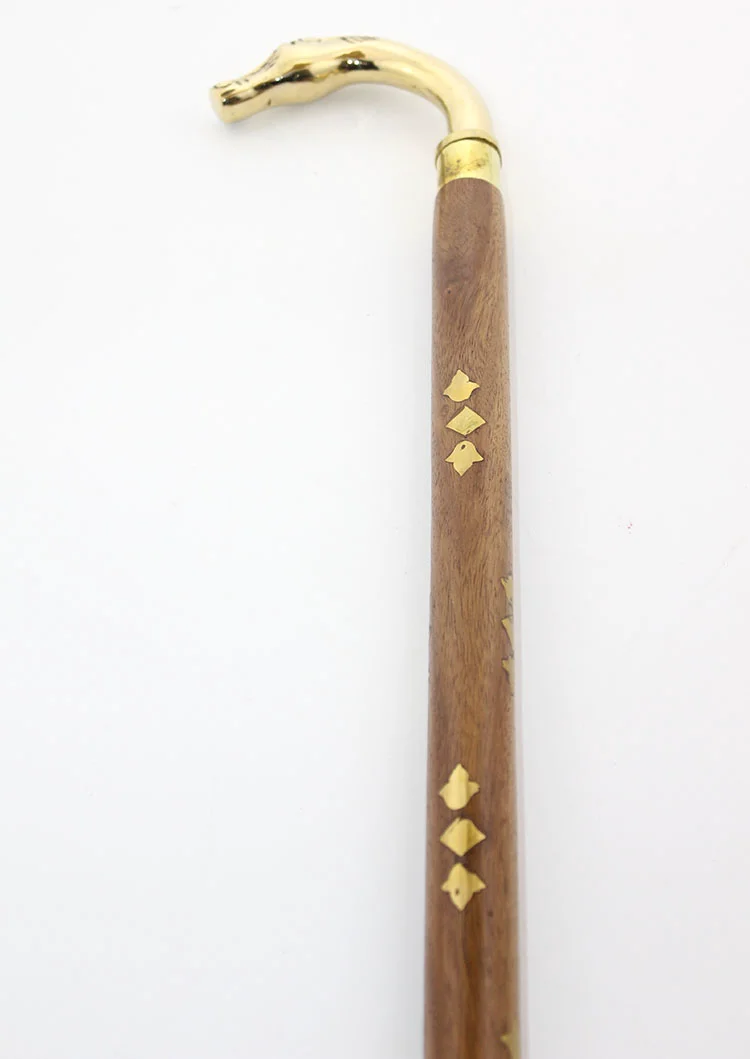 Dekoratif Pirinç At Büstü Baston Model 2