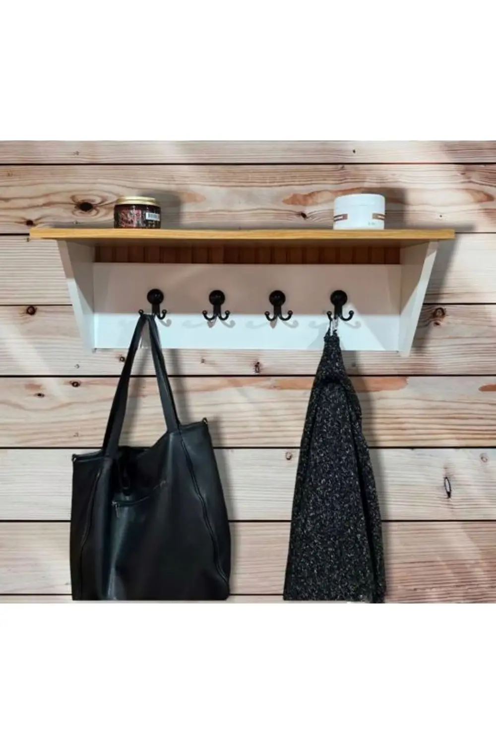 Dekoratif Portmanto Duvar Askılığı Elbise Askılığı Raflı Askılık