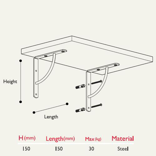 Dekoratif Rafaltı 15*15cm Siyah (2'li Paket)