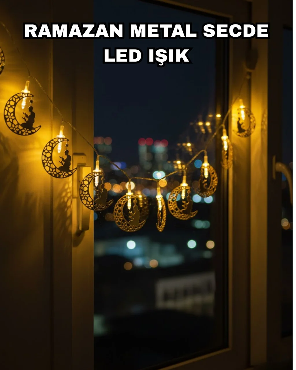 Dekoratif Ramazan Ay Işığı Secde Eden Adam Figürlü - Lisinya