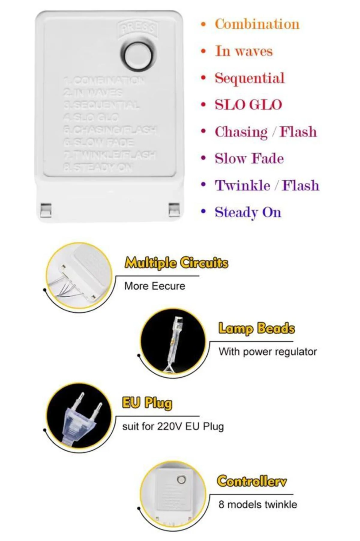 Dekoratif RGB Led Işık 10 Mt Uzatılabilir Yılbaşı Ağacı Aydınlatması Peri Led