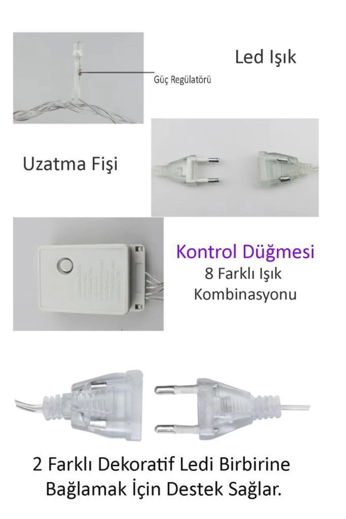 Dekoratif RGB Led Işık 10 Mt Uzatılabilir Yılbaşı Ağacı Aydınlatması Peri Led