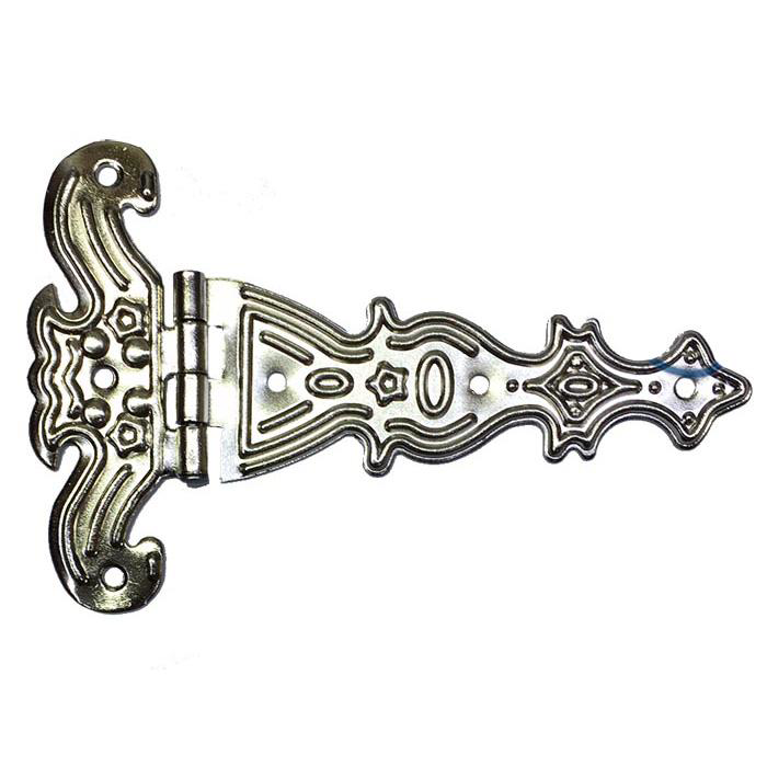 Dekoratif, Sac Tek Kuyruklu Menteşe - 69x102 mm, Büyük, Nikel, 10