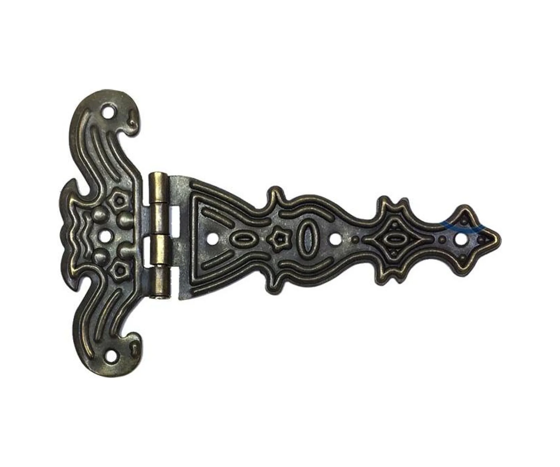 Dekoratif, Sac Tek Kuyruklu Menteşe - 69x102 Mm, Büyük, Antik, 1 Adet