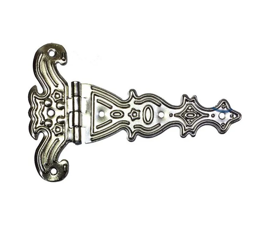Dekoratif, Sac Tek Kuyruklu Menteşe - 69x102 Mm, Büyük, Nikel, 10