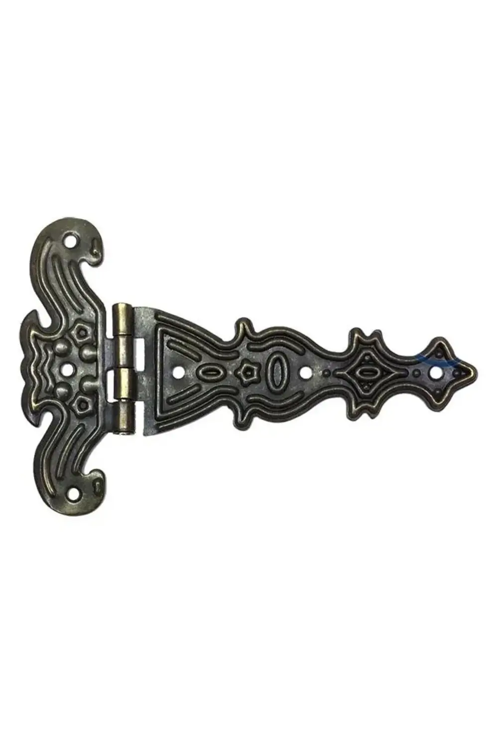 Dekoratif, Sac Tek Kuyruklu Menteşe - 69X102 Mm, Büyük, Antik, 1