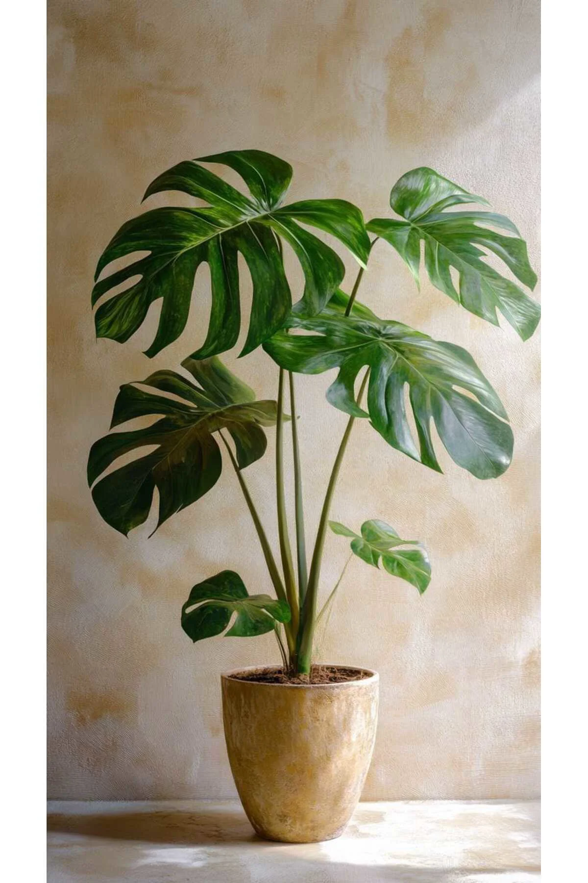 Dekoratif Saksıda Deve Tabanı Monstera Bitkisi