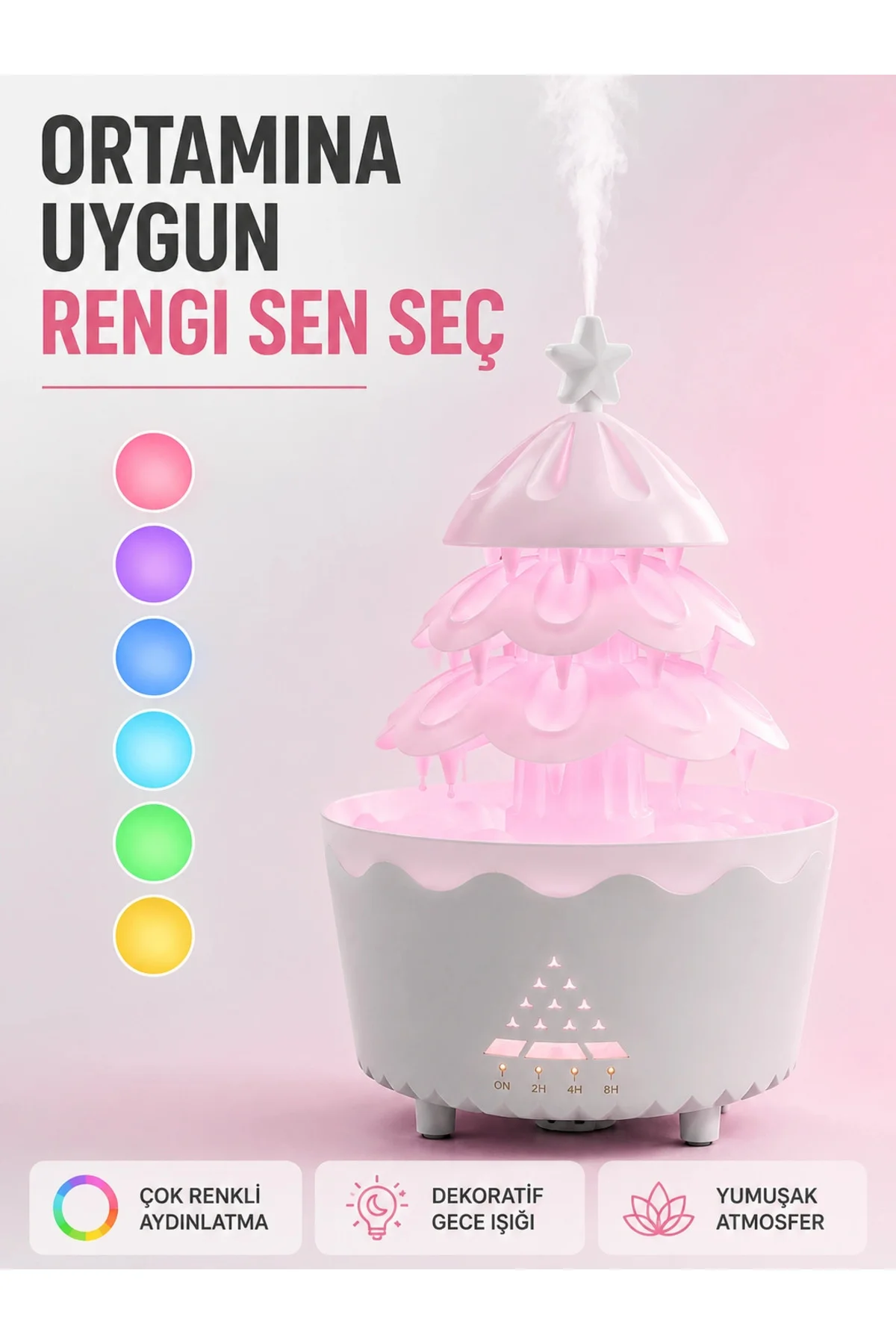Dekoratif Şans Ağacı Ultrasonik Nemlendirici RGB Gece Lambalı Aroma Difüzörü Dekoratif Şans Ağacı Ultrasonik Nemlendirici RGB Gece Lambalı Aroma Difüzörü