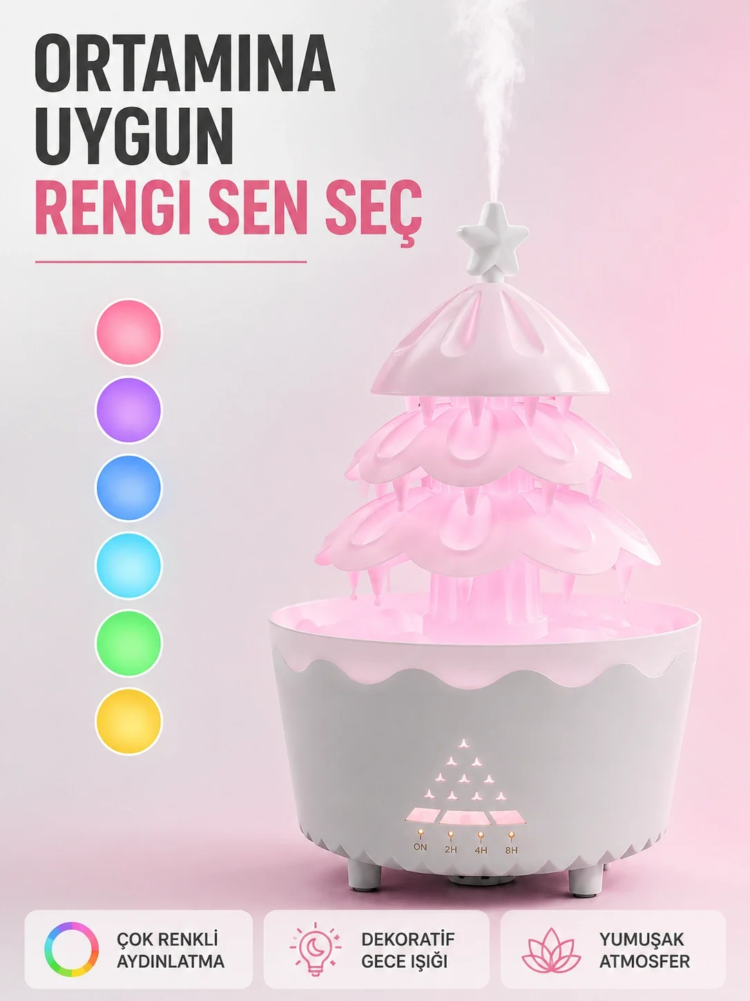 Dekoratif Şans Ağacı Ultrasonik Nemlendirici RGB Gece Lambalı Aroma Difüzörü Fiyatı, Yorumları ve Özellikleri