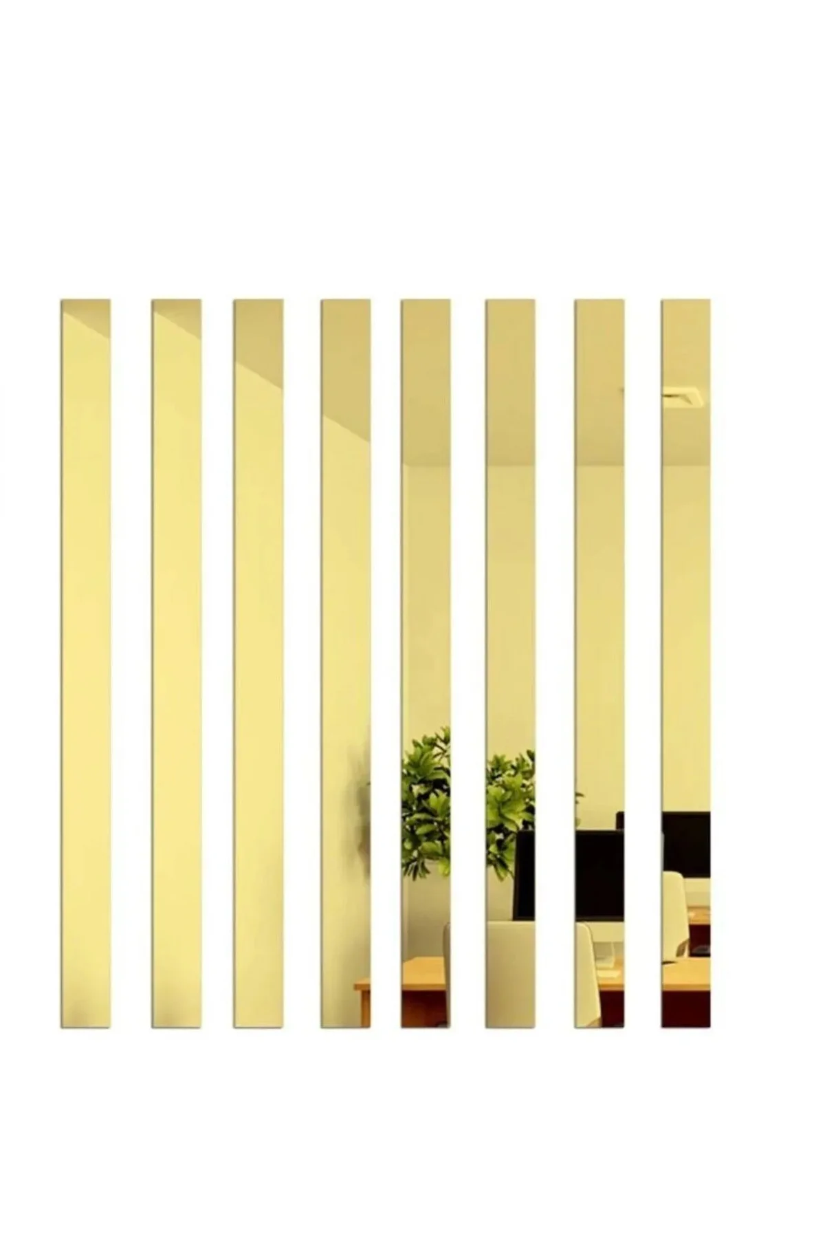 Dekoratif Şerit Ayna Pleksi Duvar Süsü 2 cm x 100cm ( Yapışkanlı 