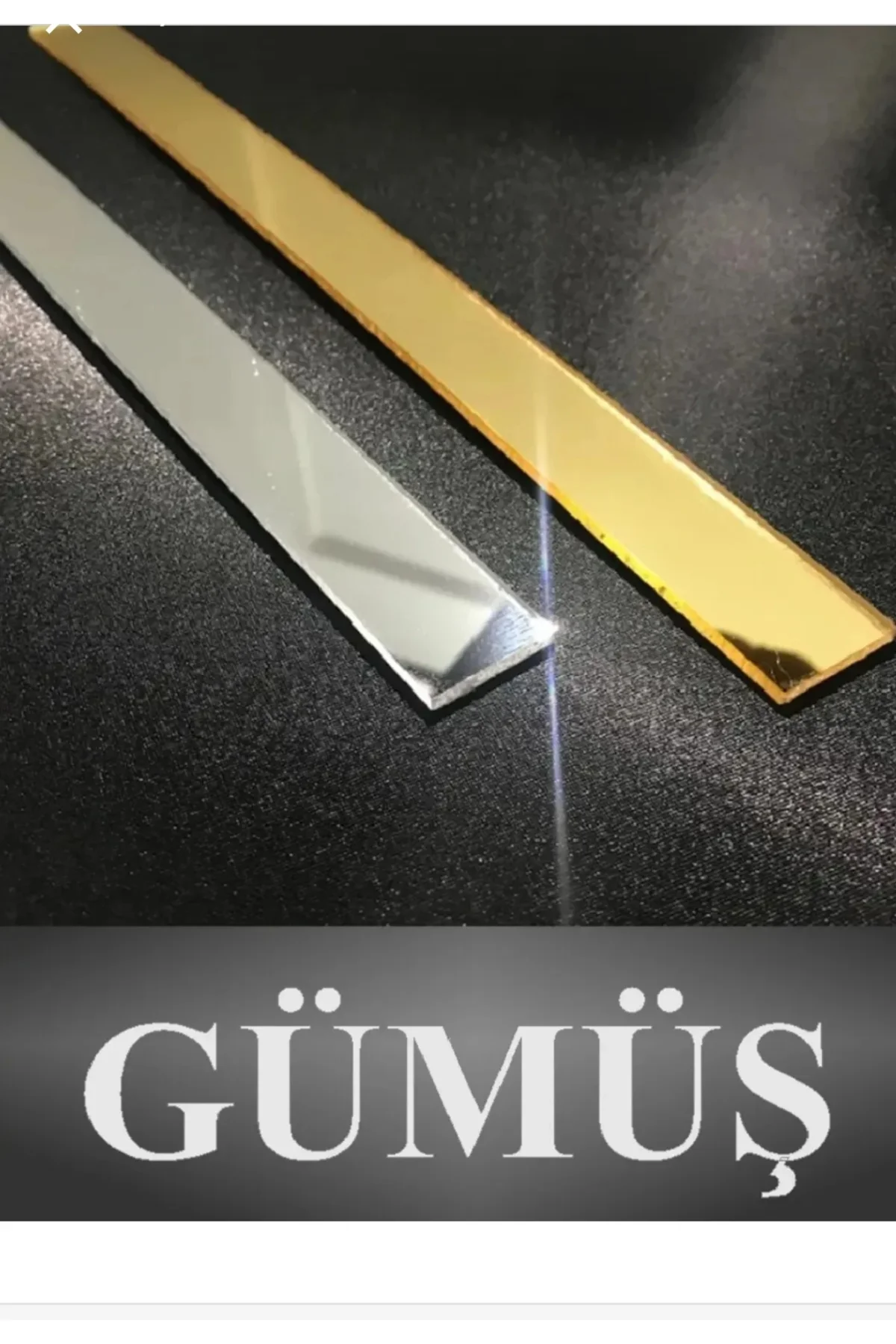 Dekoratif Şerit Ayna Pleksi Duvar Süsü 4 cm x 100cm ( Yapışkanlı 