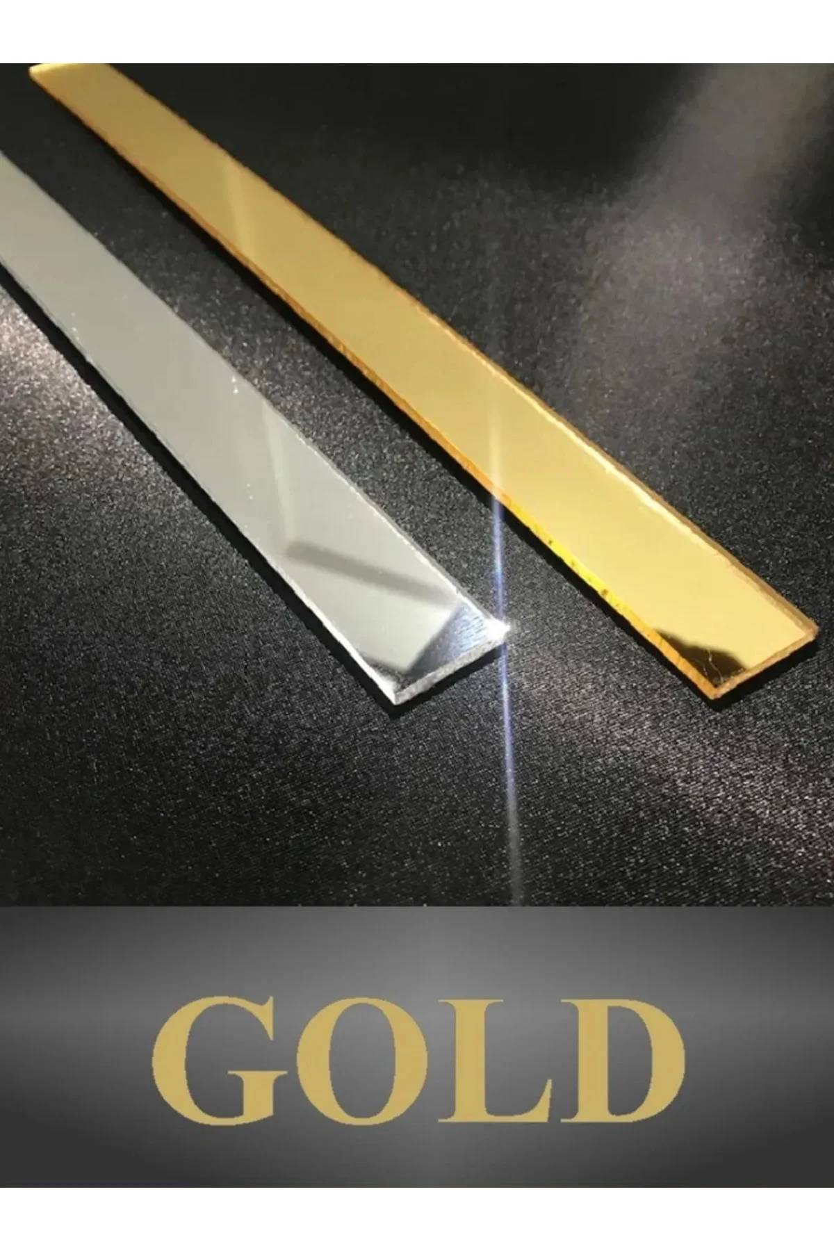 Dekoratif Şerit Ayna Pleksi Duvar Süsü 1 cm x 100cm ( Yapışkanlı 