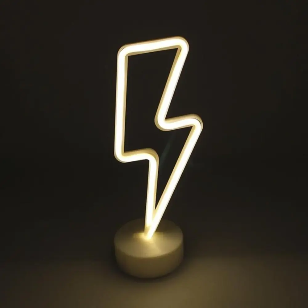 Dekoratif Şimşek Şeklinde Pilli Neon Led Lamba Süs Masa Lambası ( Dekoratif Şimşek Şeklinde Pilli Neon Led Lamba Süs Masa Lambası (