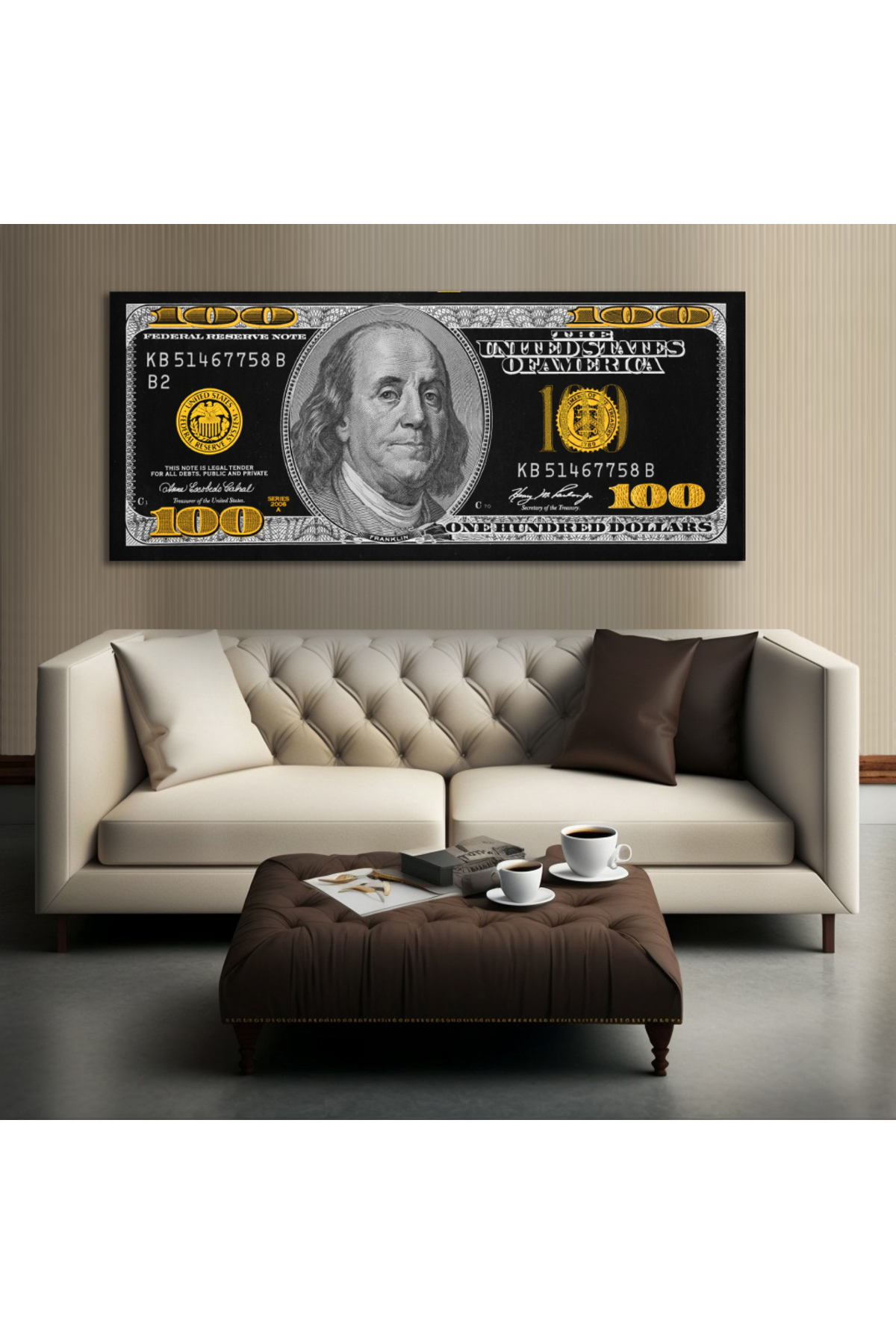 Korkmazkanvas Dekoratif Siyah Beyaz Doku Dolar Tablo Ev İş Yeri İçin Kanvas Tab