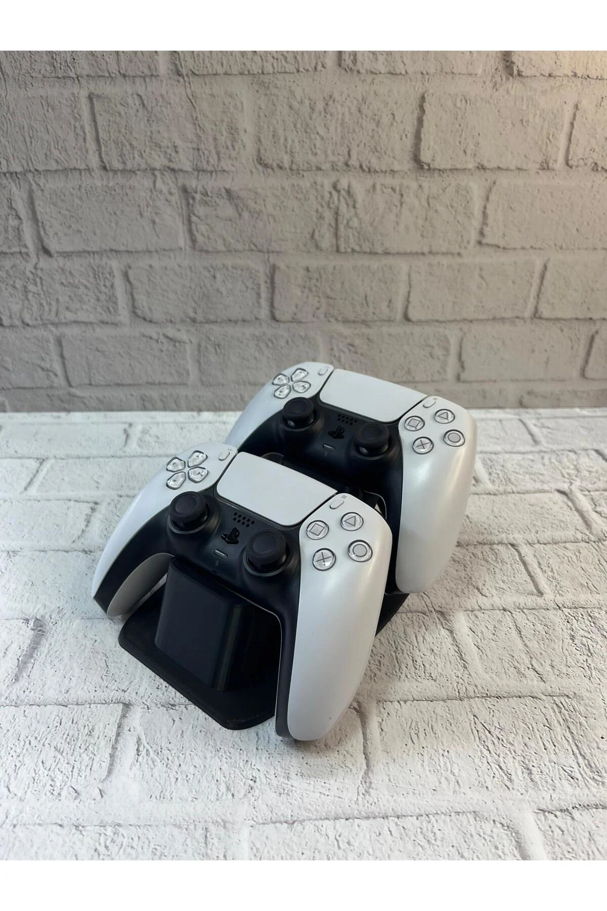 Dekoratif Siyah İkili Gamepad Standı 7x18 cm - Lisinya