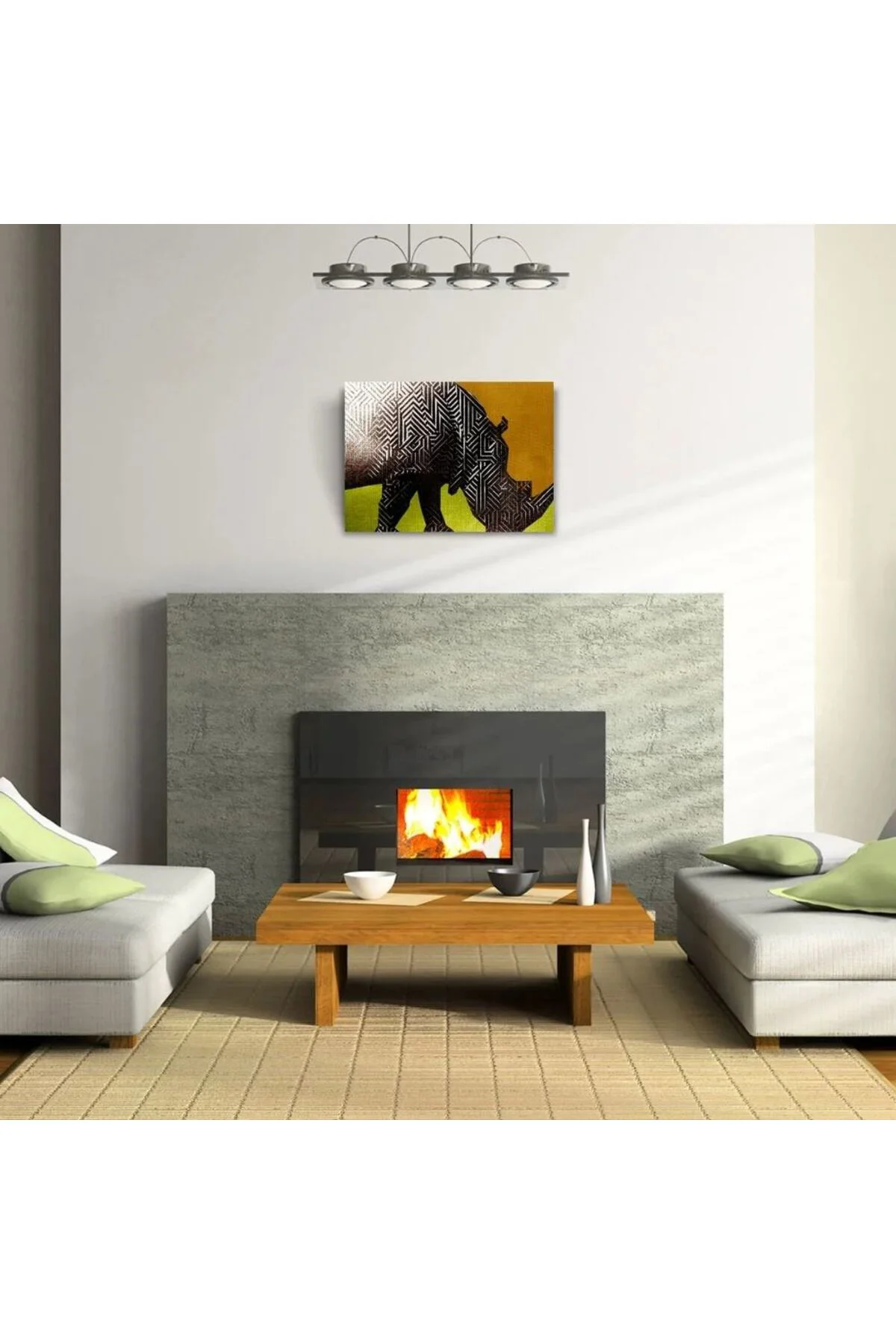 Dekoratif , Soyut , Renkli Kanvas Tablo 50 x 70