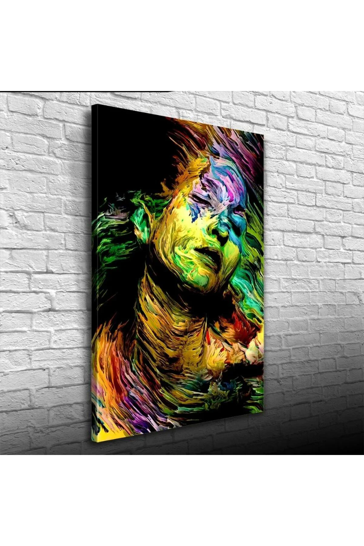 Dekoratif , Soyut , Renkli Kadın Tasvirli Kanvas Tablo 50 x 70