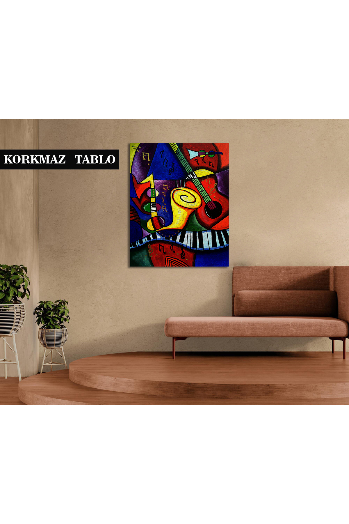 Korkmazkanvas Dekoratif Soyut Üçgen Eğri Kare Müzik, Pablo Picasso, Kanvas Tabl