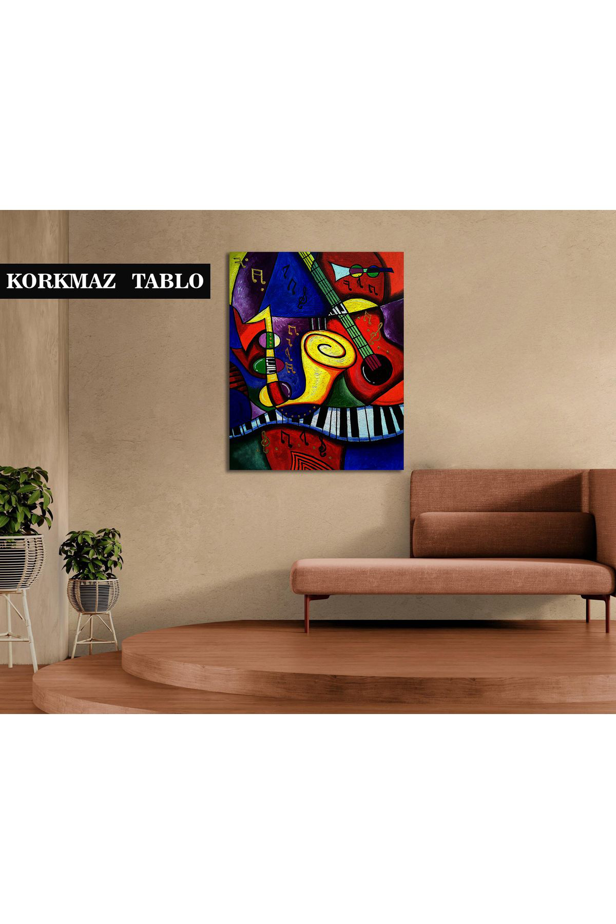 Korkmazkanvas Dekoratif Soyut Üçgen Eğri Kare Müzik, Pablo Picasso, Kanvas Tabl