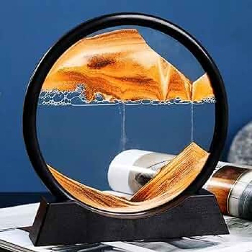 Dekoratif Sulu Kum Saati 3D Etkili 5İnç Şık Zaman Ölçer,Yuvarlak Dekoratif Sulu Kum Saati 3D Etkili 5İnç Şık Zaman Ölçer,Yuvarlak