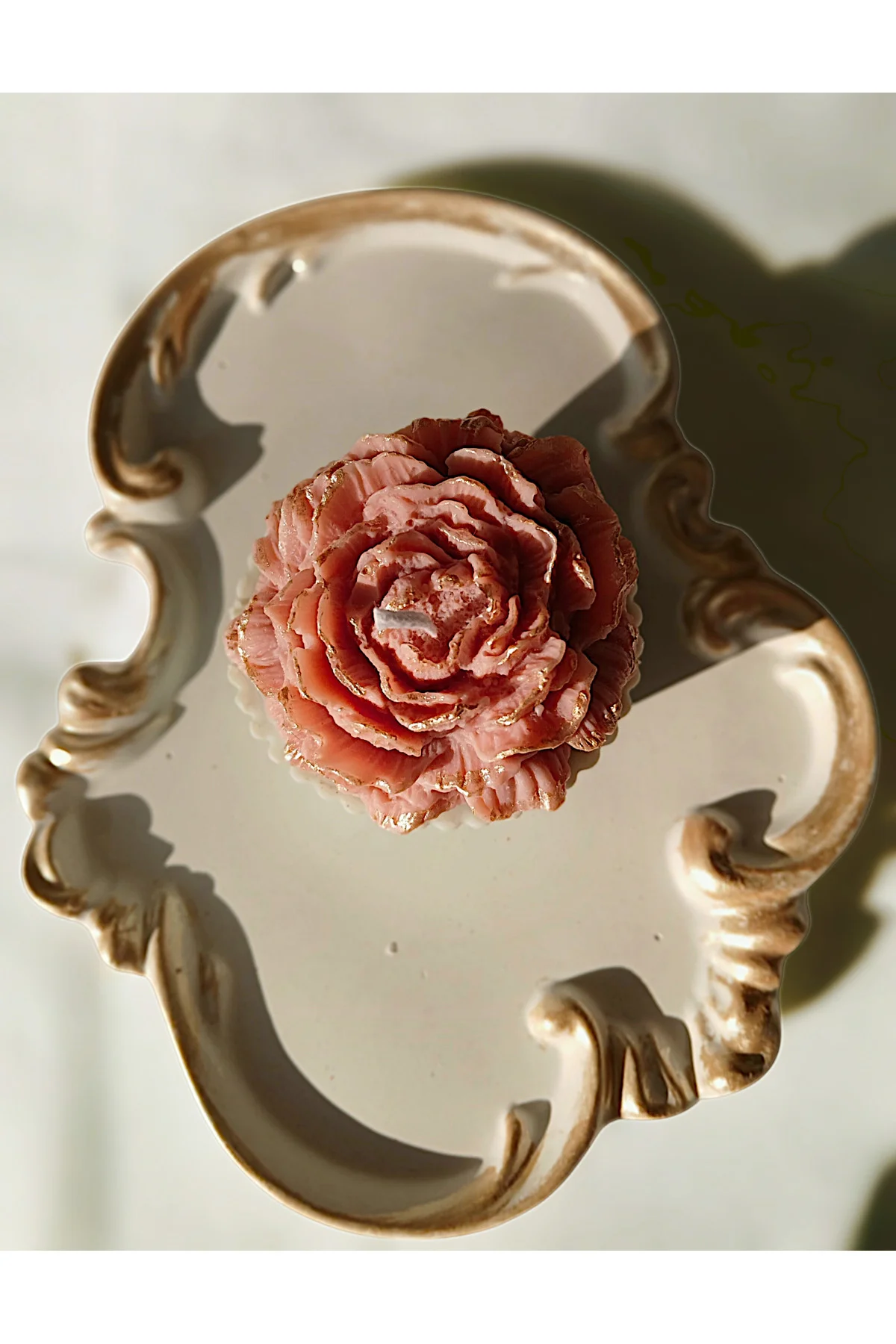 Dekoratif Tabaklı Cupcake Soya Mum