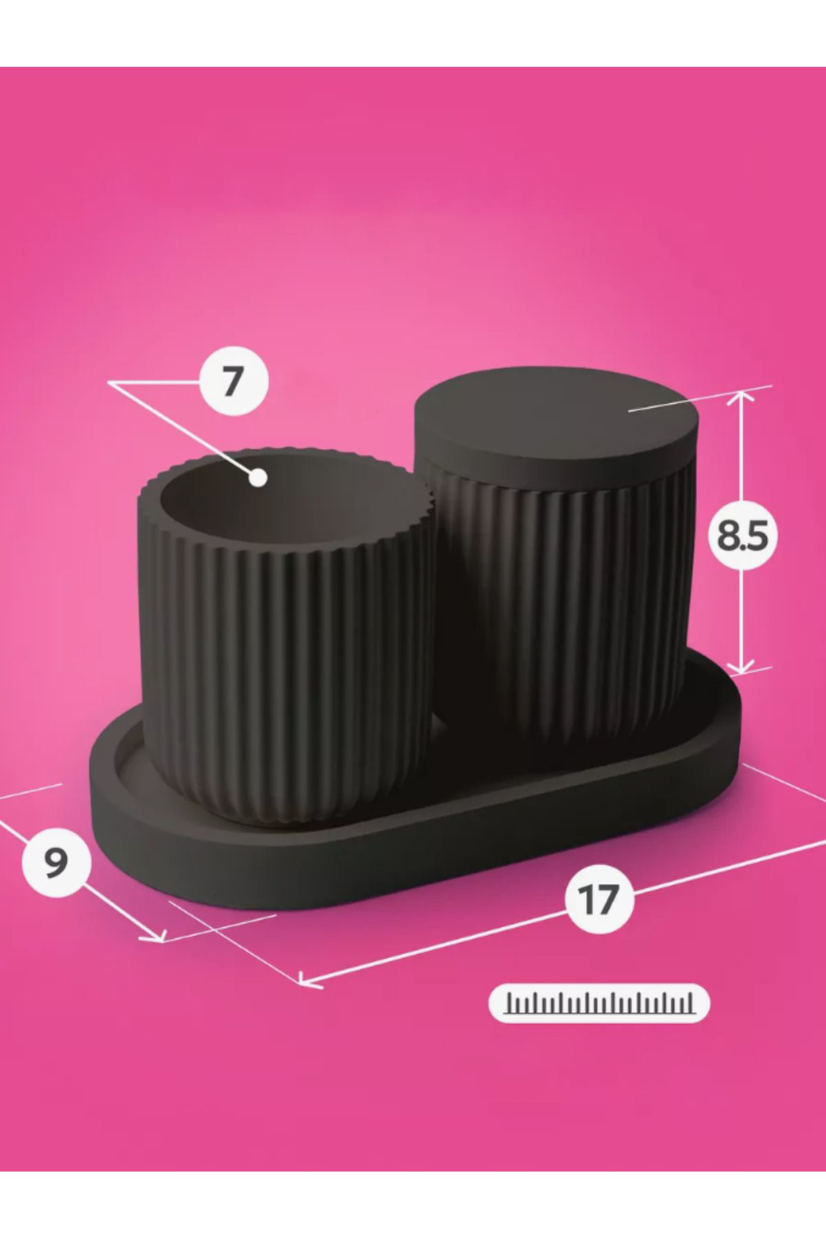 Dekoratif Tepsili Set - 4 Parça Çok Amaçlı Dekoratif Banyo Seti &