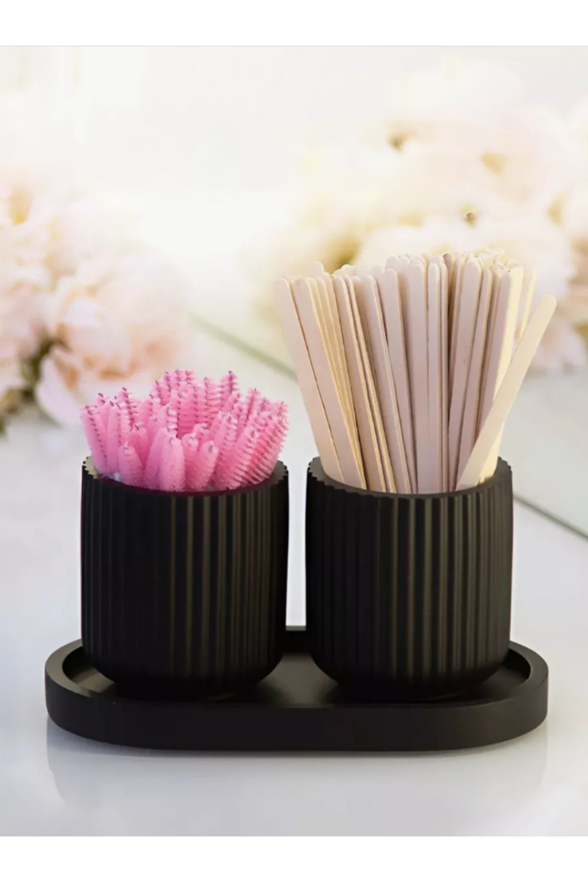 Dekoratif Tepsili Set - 4 Parça Çok Amaçlı Dekoratif Banyo Seti &