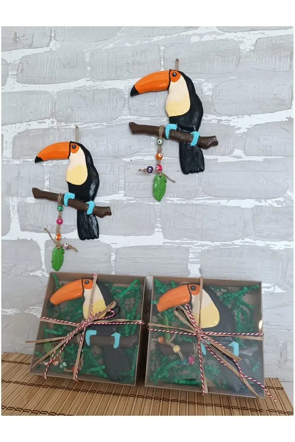 Dekoratif Tukan Kuşu Farklı Renklerde Kutulu 1 Adet