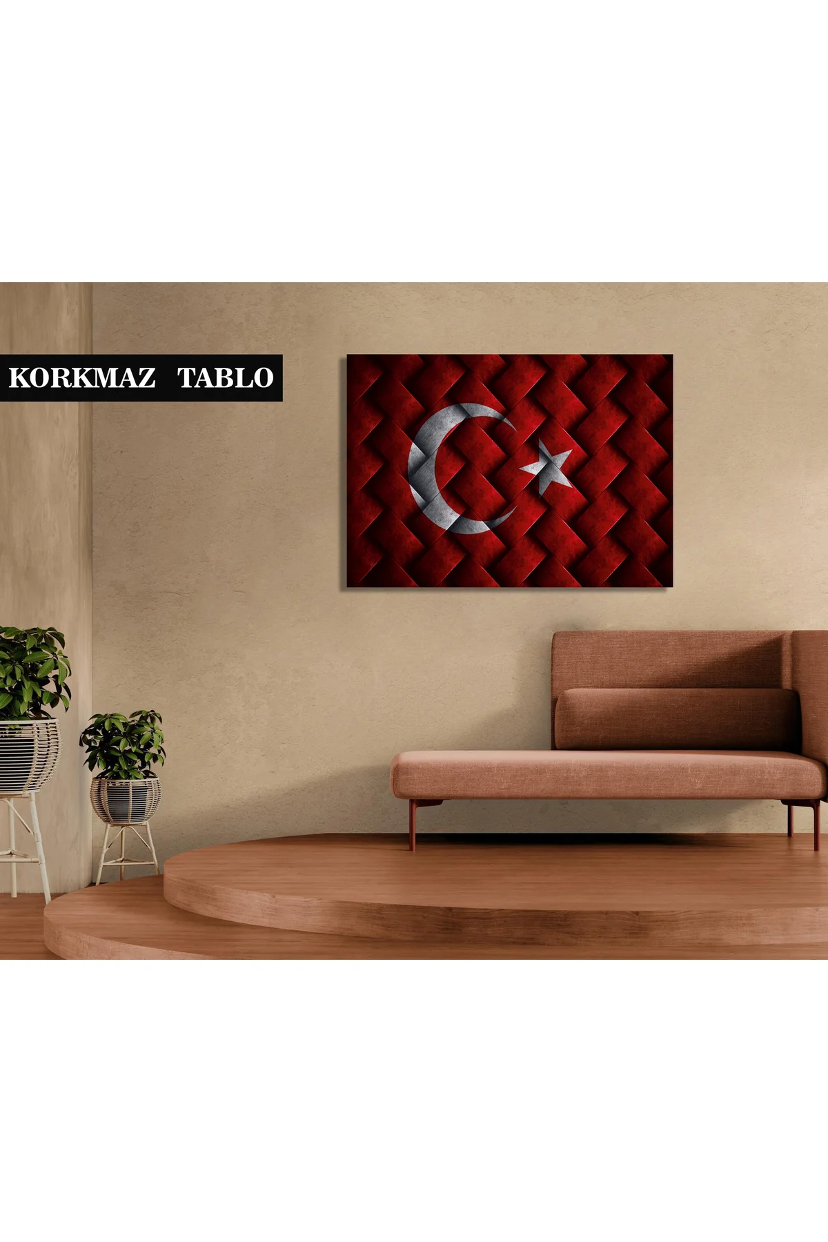 Dekoratif Türk Bayrağı 1 Kanvas Tablo