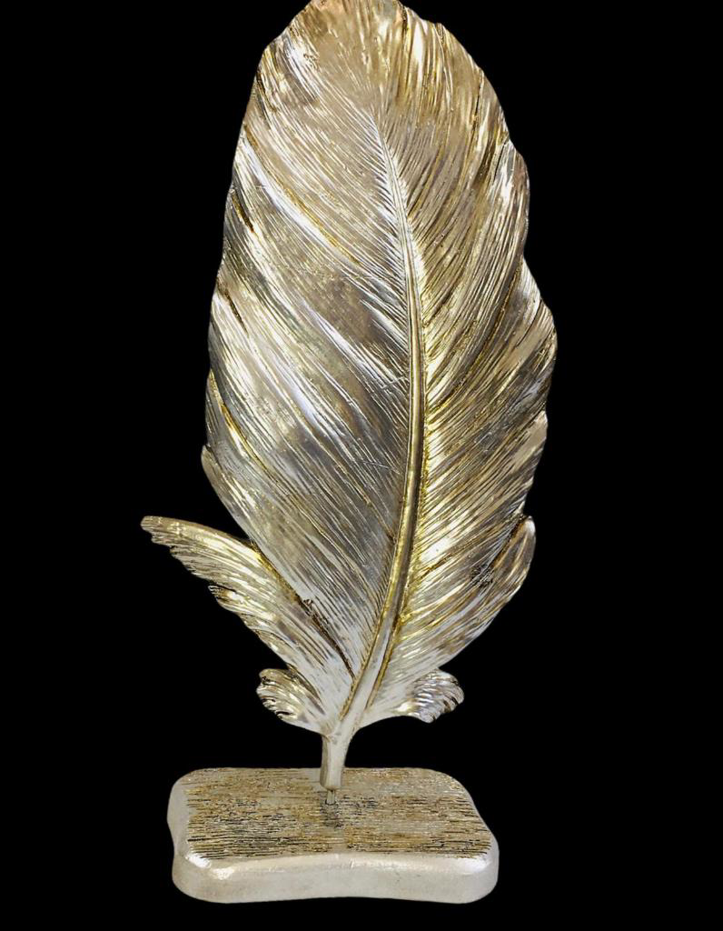 DEKORATİF  TÜY YAPRAK GÜMÜŞ